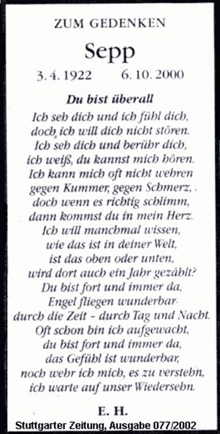 Sepp Gedicht