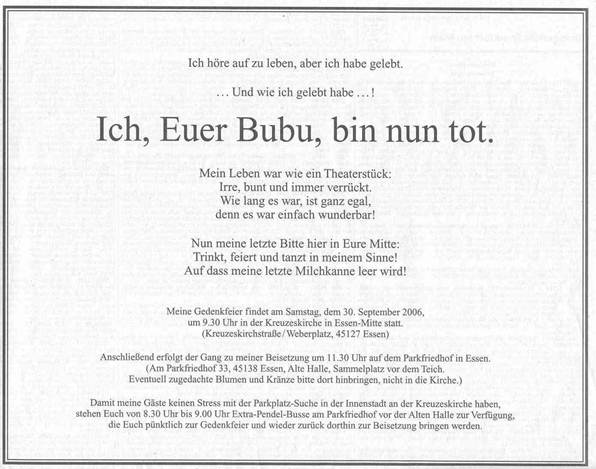 Bubu ist tot